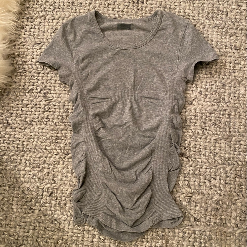 Athleta, S, grey ruched tee.